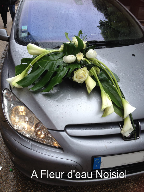 Décoration voiture mariage fleurs Livraison Saint-Etienne et Loire - Les  Jardins de Babylone